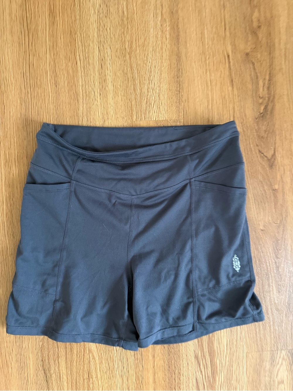 Free People Charcoal Gray Athletic Shorts with Side Pockets